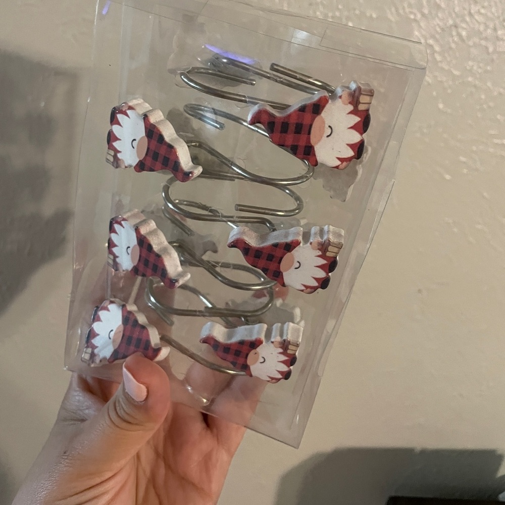 New gnomes shower curtain hooks